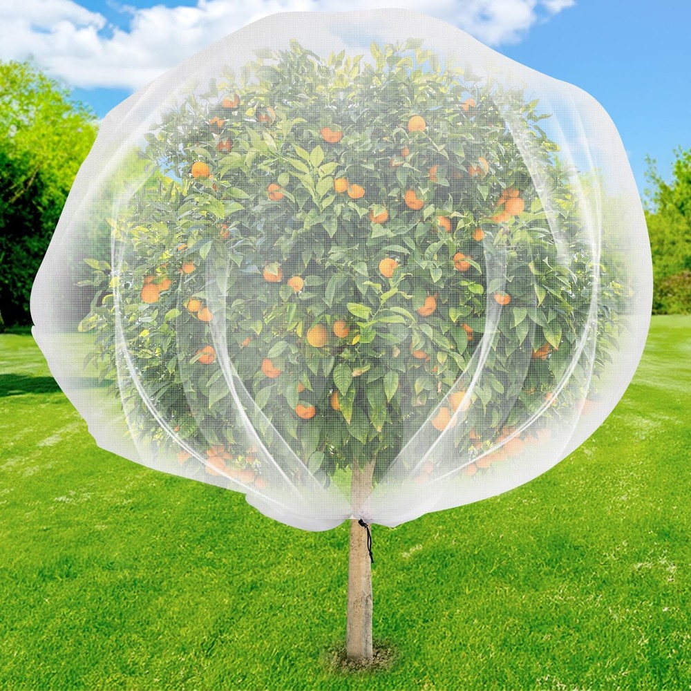 Fruit Tree Netting with Drawstring, 7 x 6ft Ultra-Fine Mesh Garden Insect & B...
