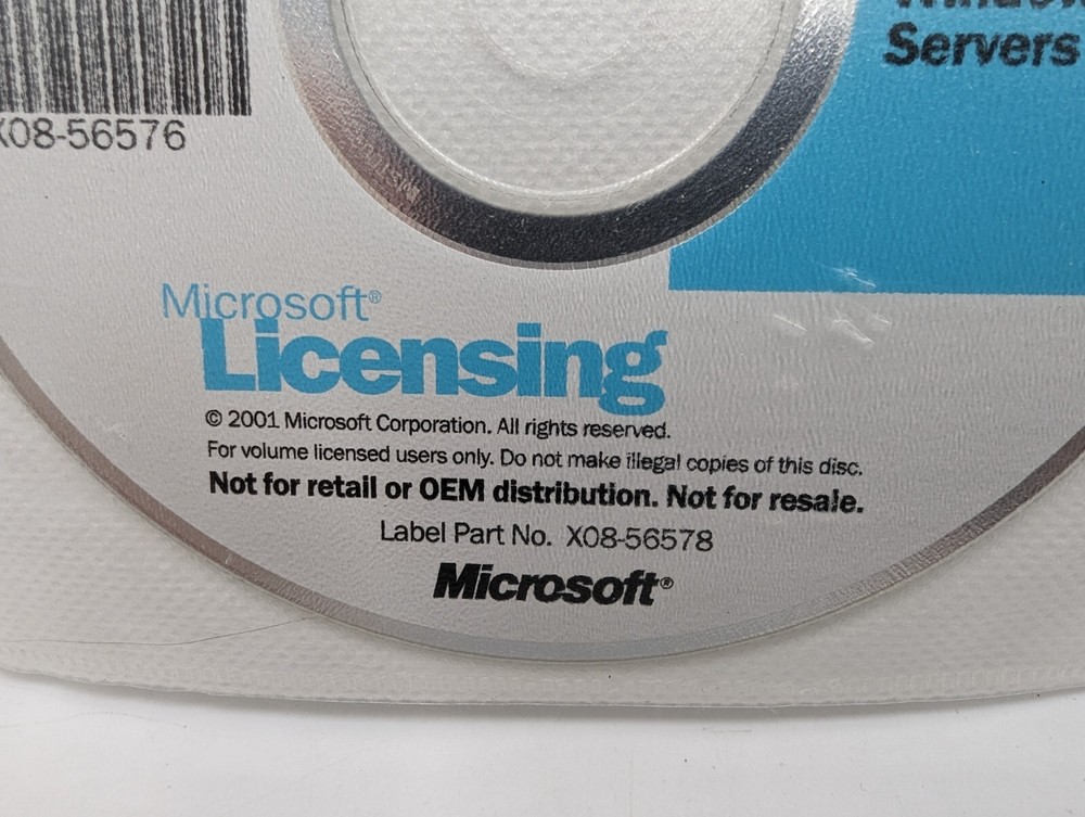 Microsoft Licensing Security Tool Kit Windows 2000 Server CD Disc November 2001