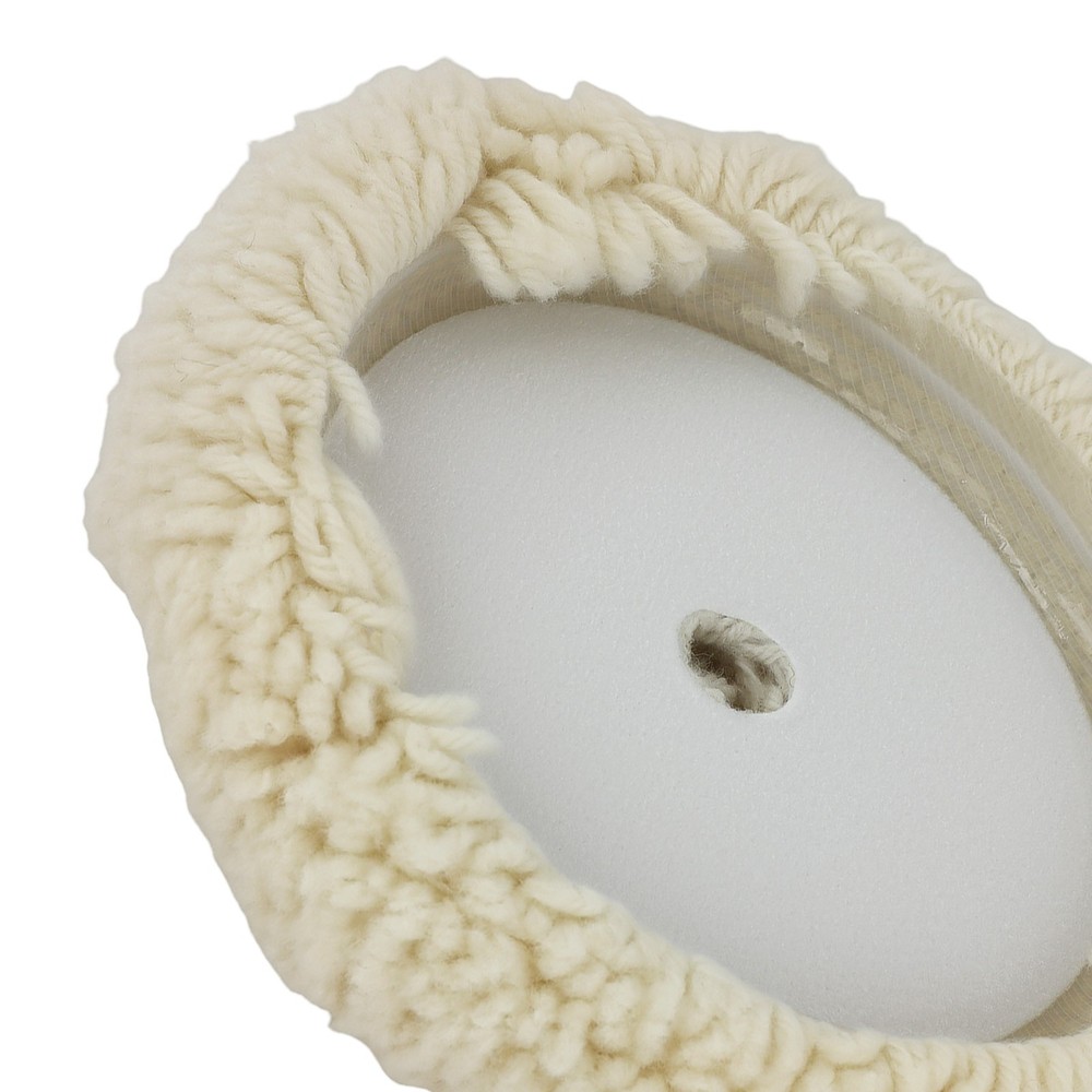 7 Inch Wool Polishing Sponge Pad Hook Loop for Buffer Compound Backing Plate
