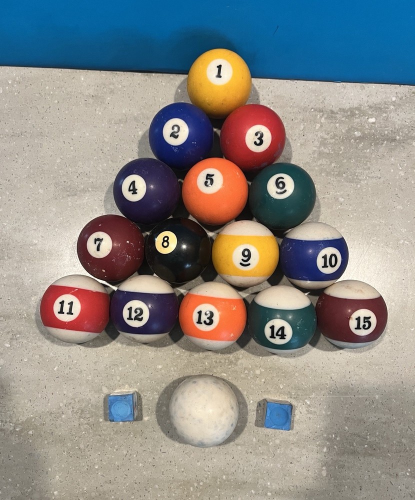 Pool ball set Include Cue Ball. used