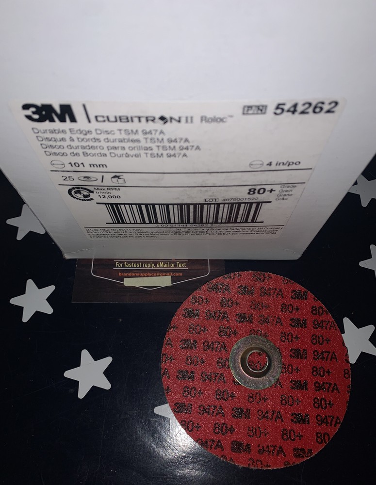 3M Cubitron II Roloc 54262 947A 4” Grade 80+ 25 per Pack