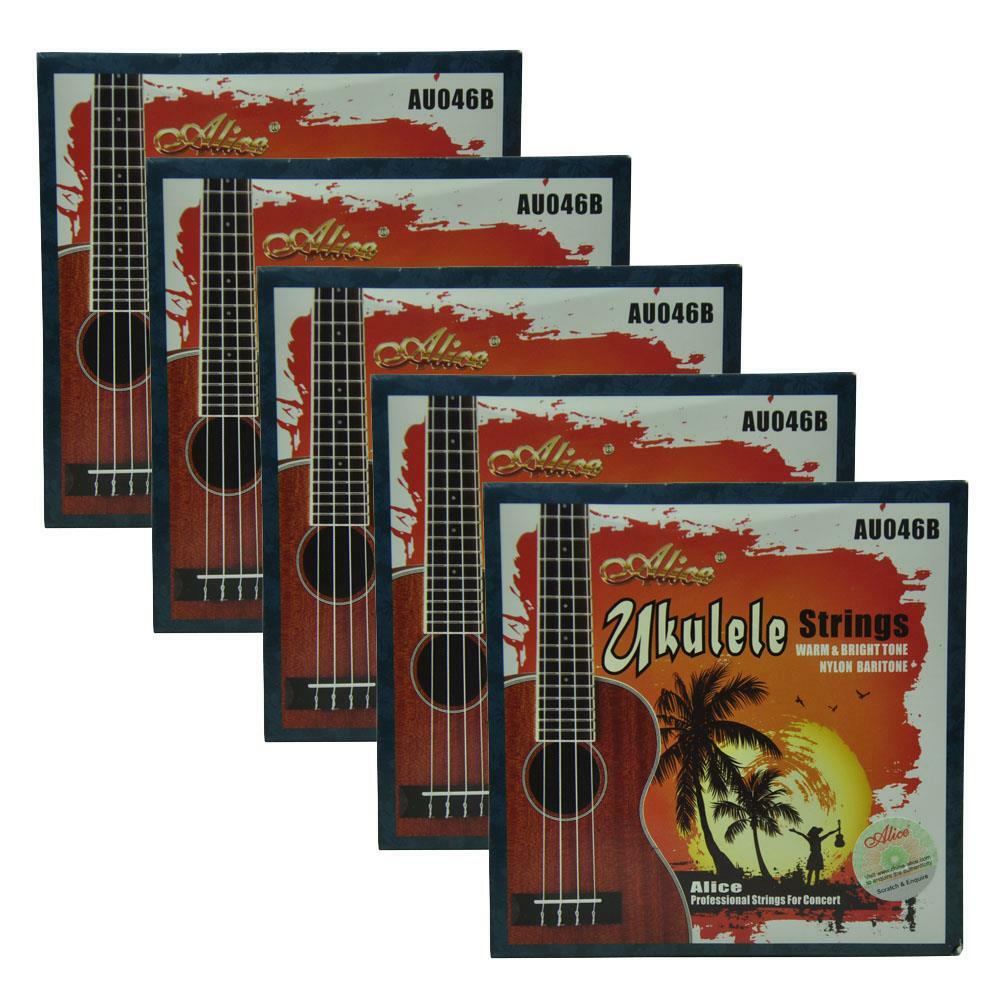5Sets Alice Baritone Ukulele Strings Modified Nylon EBGD Silver-Plated AU046B