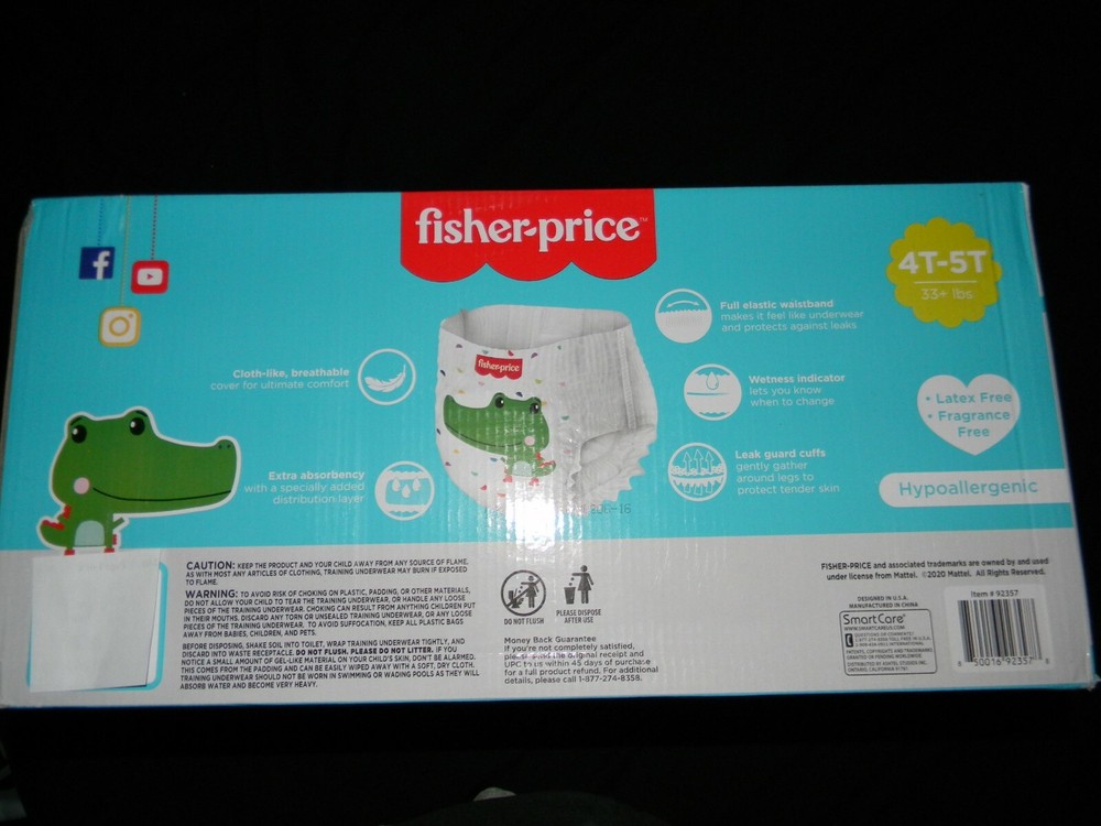 5 sample pull-ups fisher-price size 4t-5t over 33+Lbs