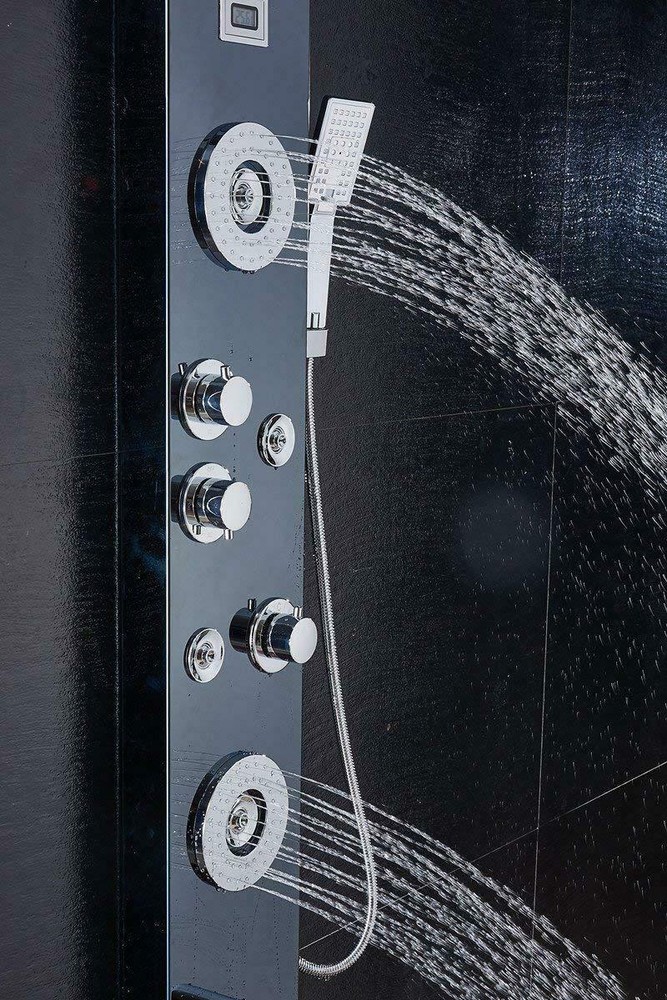 ELLO&ALLO Shower Panel Tower LED Rainfall Waterfall Massage System Body Sprayer