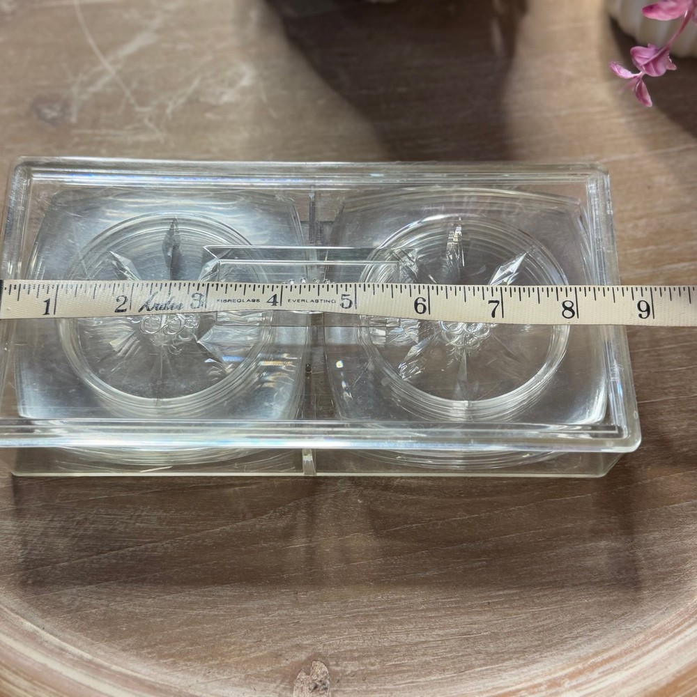 QUEENS LUCITE LUSTERWARE COASTERS “B” monogram