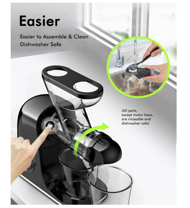 SiFENE Cold Press Juicer Machine, Compact Single Serve Slow Masticating Juicer..