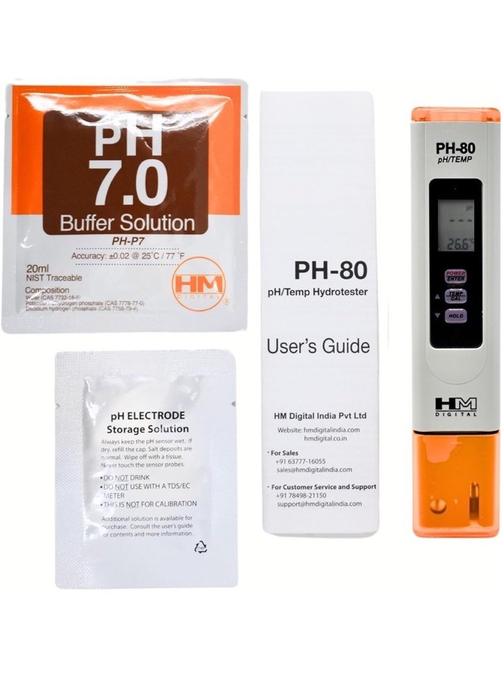 HM Digital PH-80S Hydrotester pH/Temperature Meter NEW