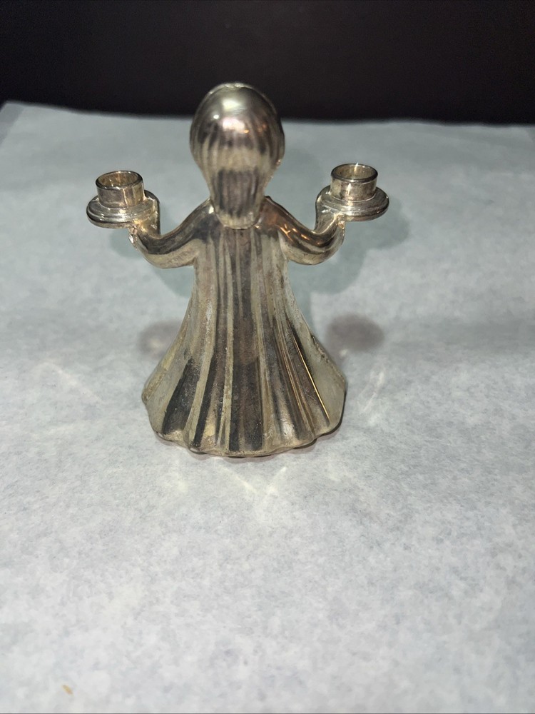 Vintage Silver Choir Boy Candlestick Holder
