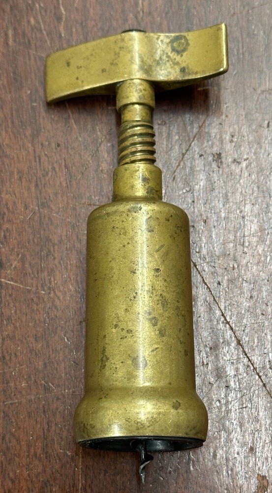 Mid Century Italian Solid Brass Closed Barrel Corkscrew