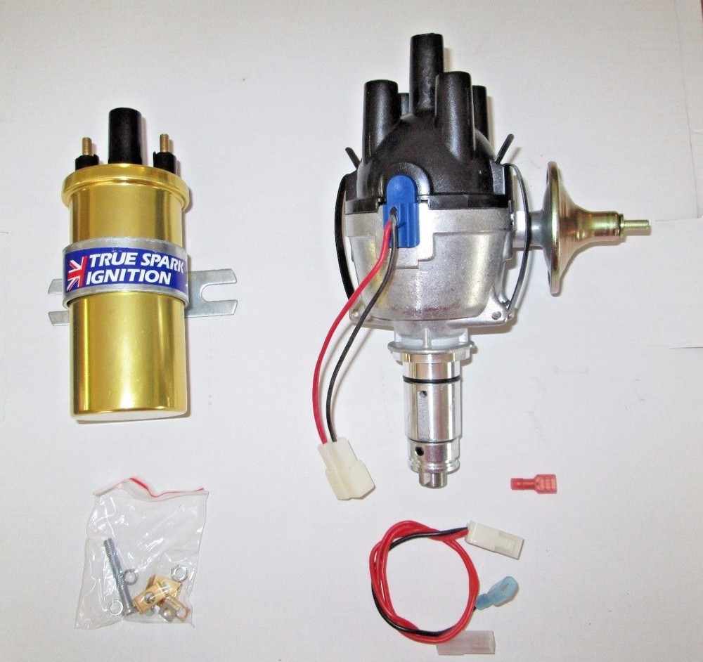 New Complete 25D Electronic Distributor + Coil MGA MGB Negative Ground ONLY