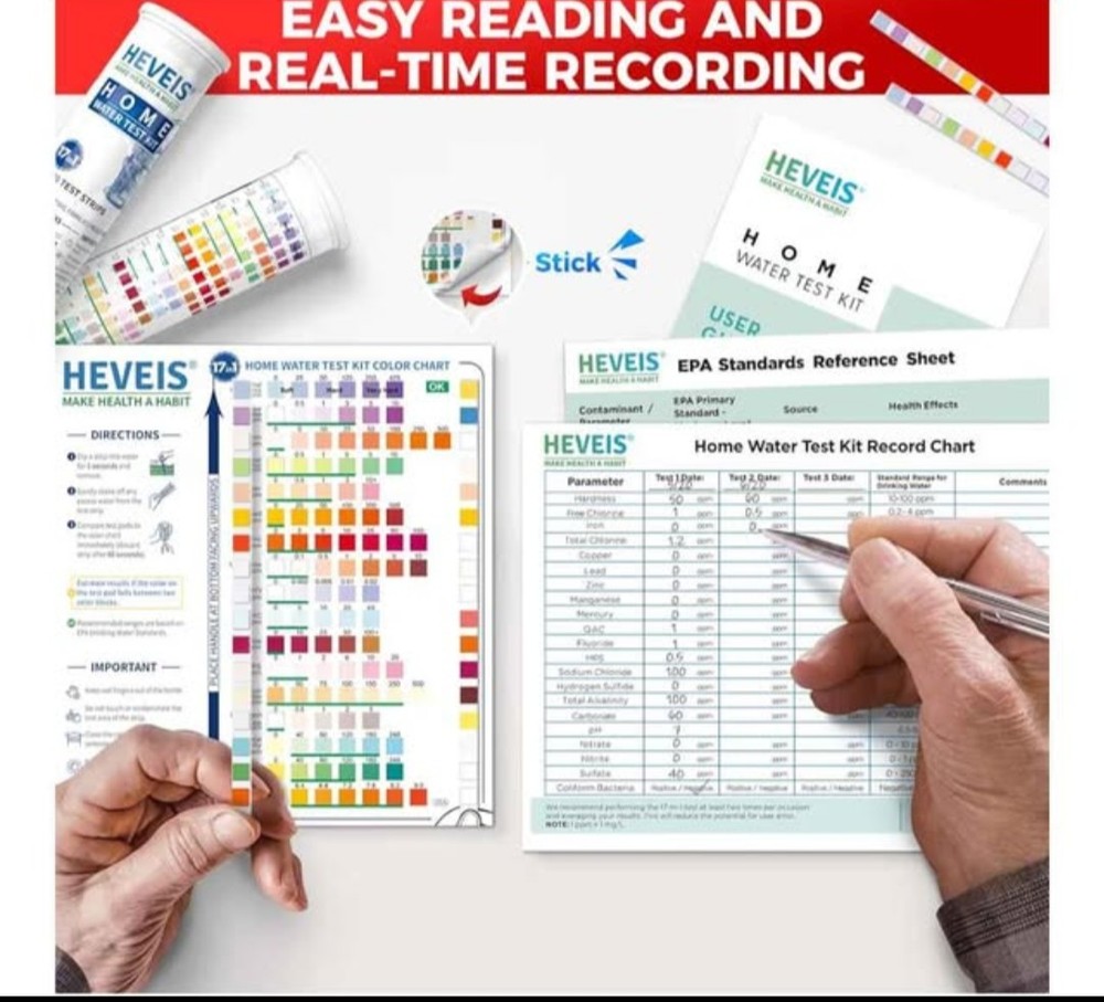 21-in-1 Home Drinking Water Testing Kit - 120 Strips + 4 Bacteria Tests - Tap...