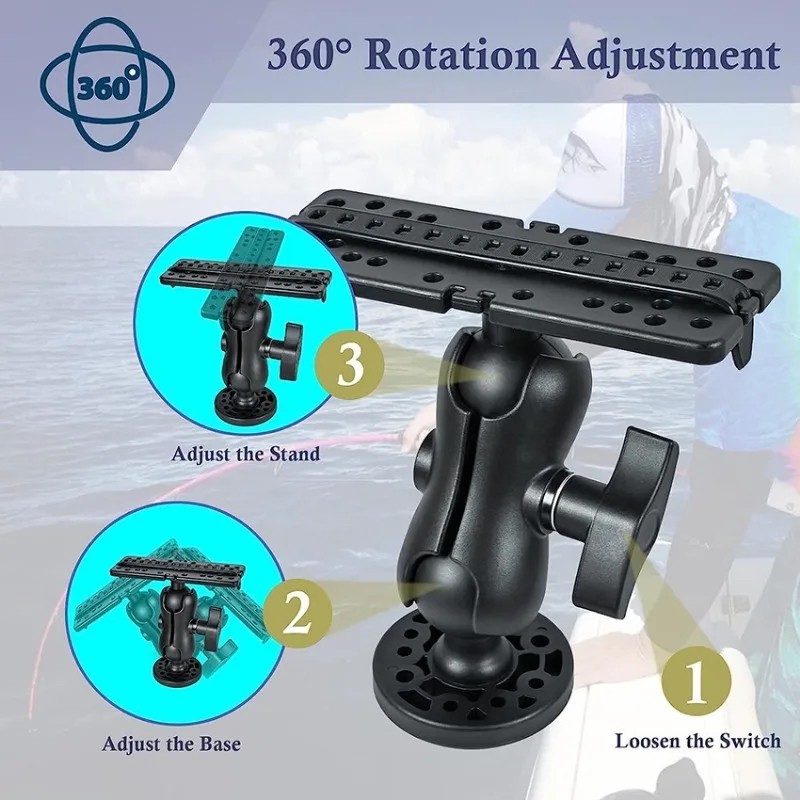 360 Degree Composite Mount for Fishfinder Marine Electronics GPS Brackets