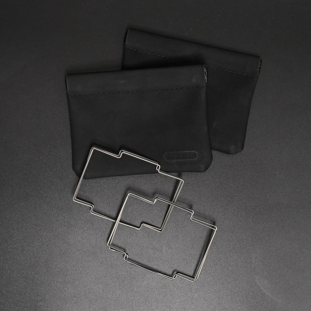 COFFNIC Folding Coffee Dirp Bag Holder Stainless Steel(Basic+Leather Strap)