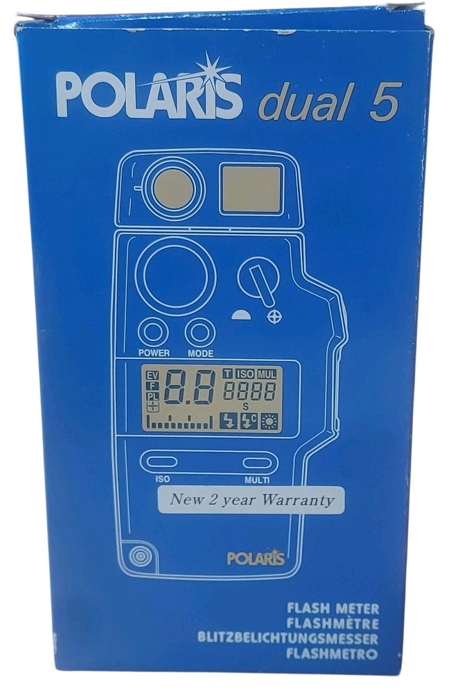 Polaris Handheld Ambient Light & Flash Meter Dual 5/Complete/EUC/TESTED