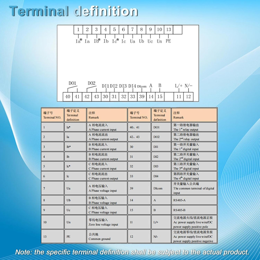 Programmable 3-Phase Electricity Meter with RS485 & LCD Display