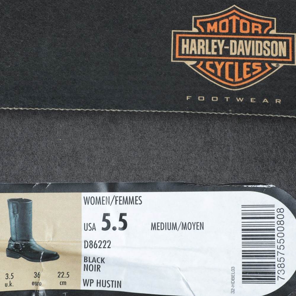 Womens Black Harley Boots Size 5.5