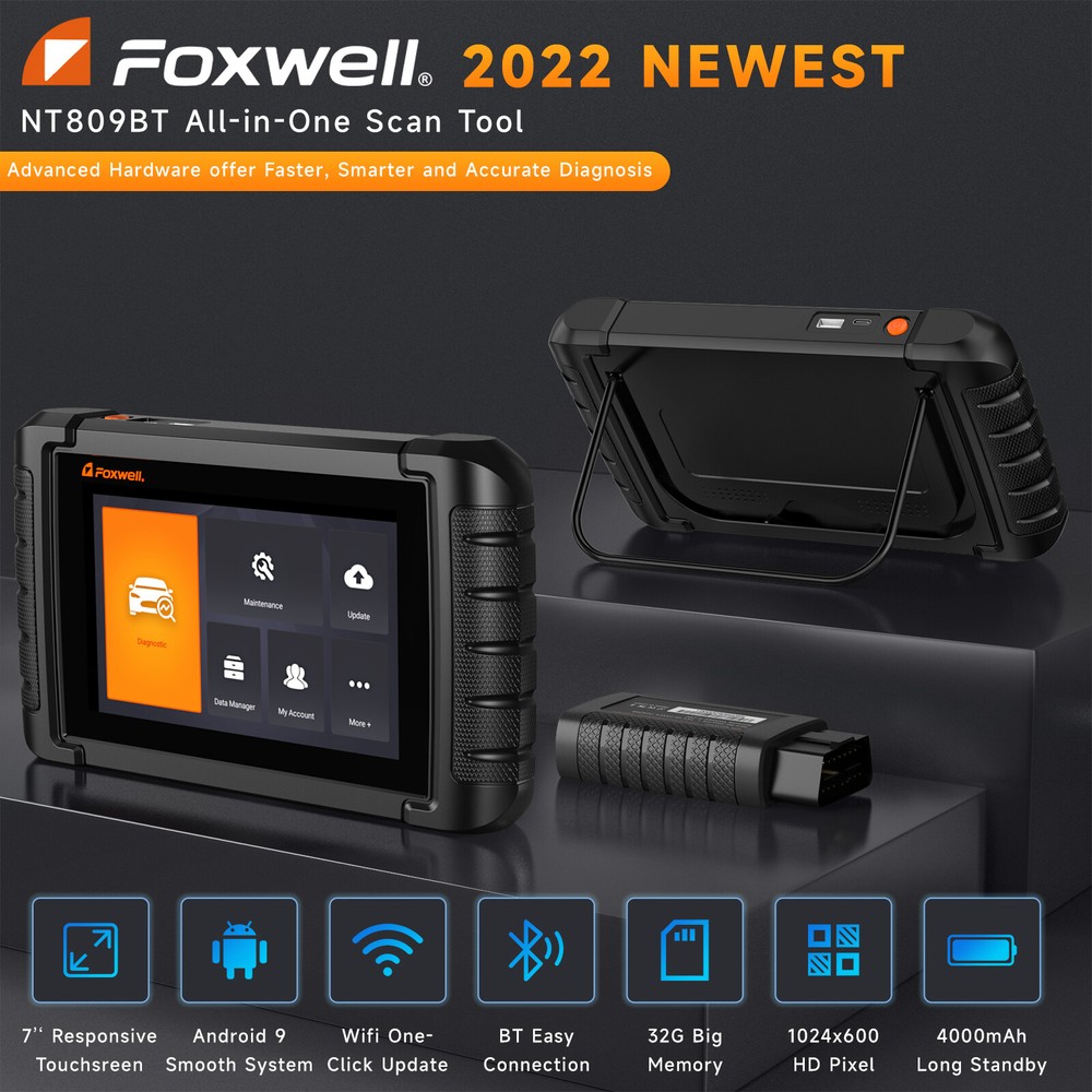 Foxwell NT809 TS Bidirectional Scanner OBD2 TPMS Programmer Tool Code Reader