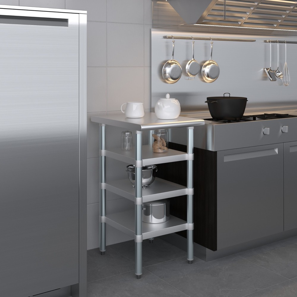 24 in. x 18 in. Stainless Steel Table With Three Undershelves