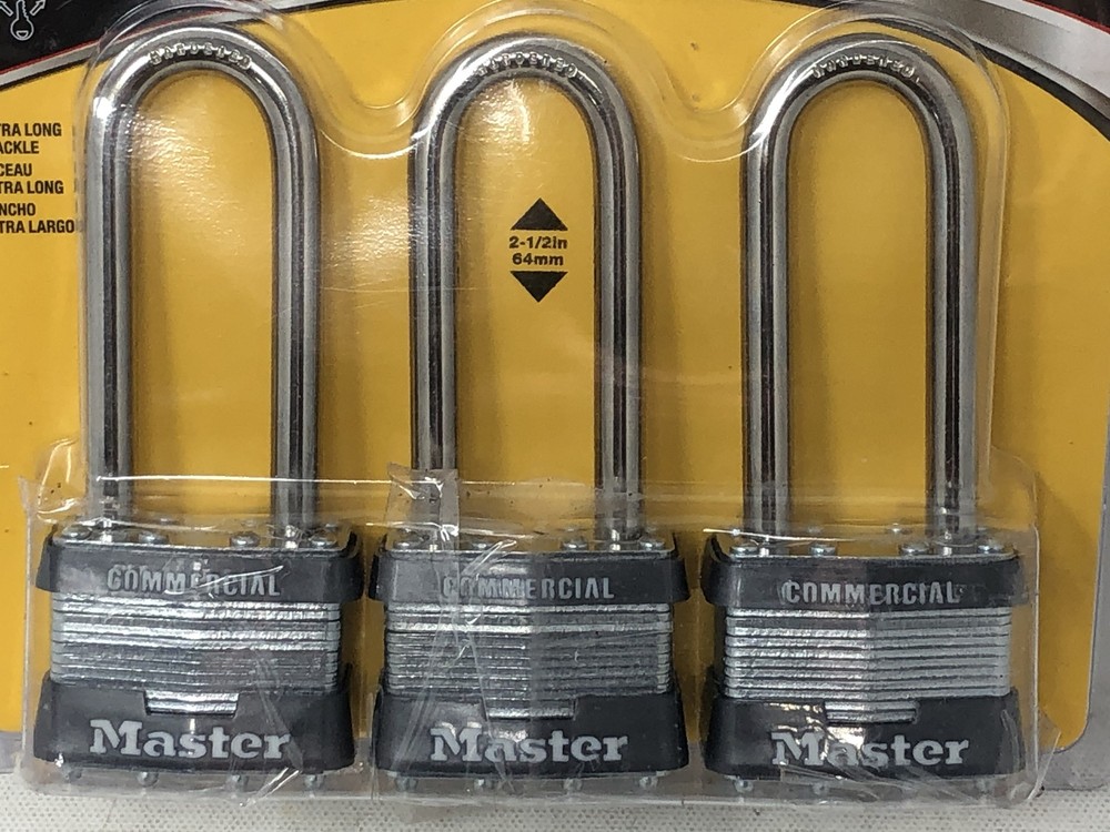 Master Lock Commerical Laminated Padlock 44mm x 64mm - 3 Pack 1TRILJCOM