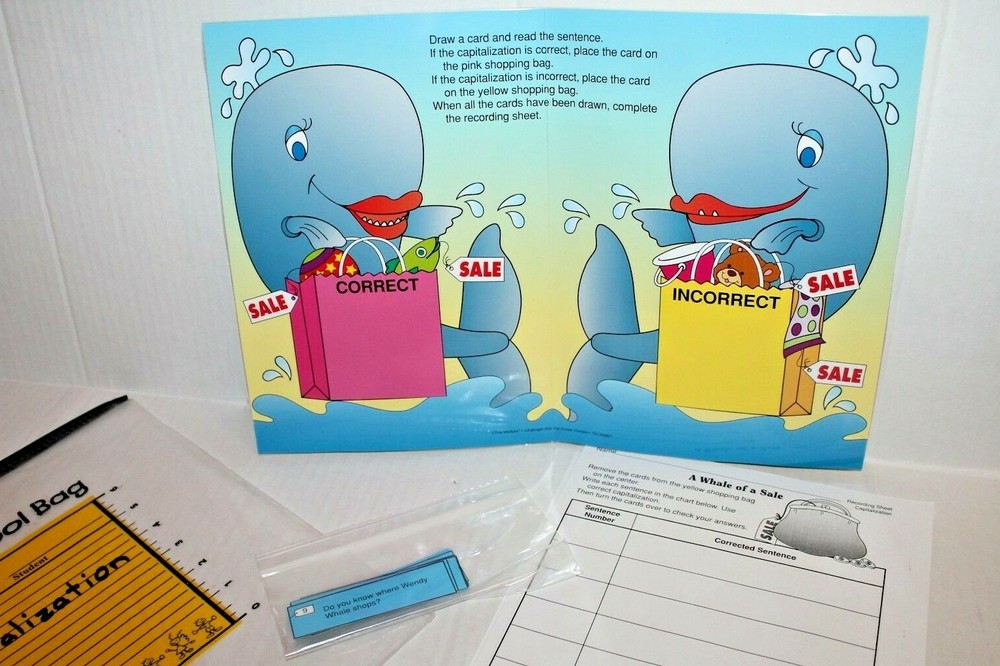 Capitalization Writing Center Language Arts Folder Game Activity Grades 3-5