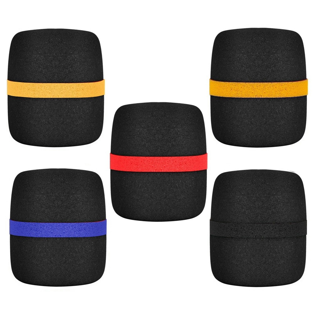 5 Pack Thicken Microphone Windscreen Different Color Strips for Sennheiser Mics