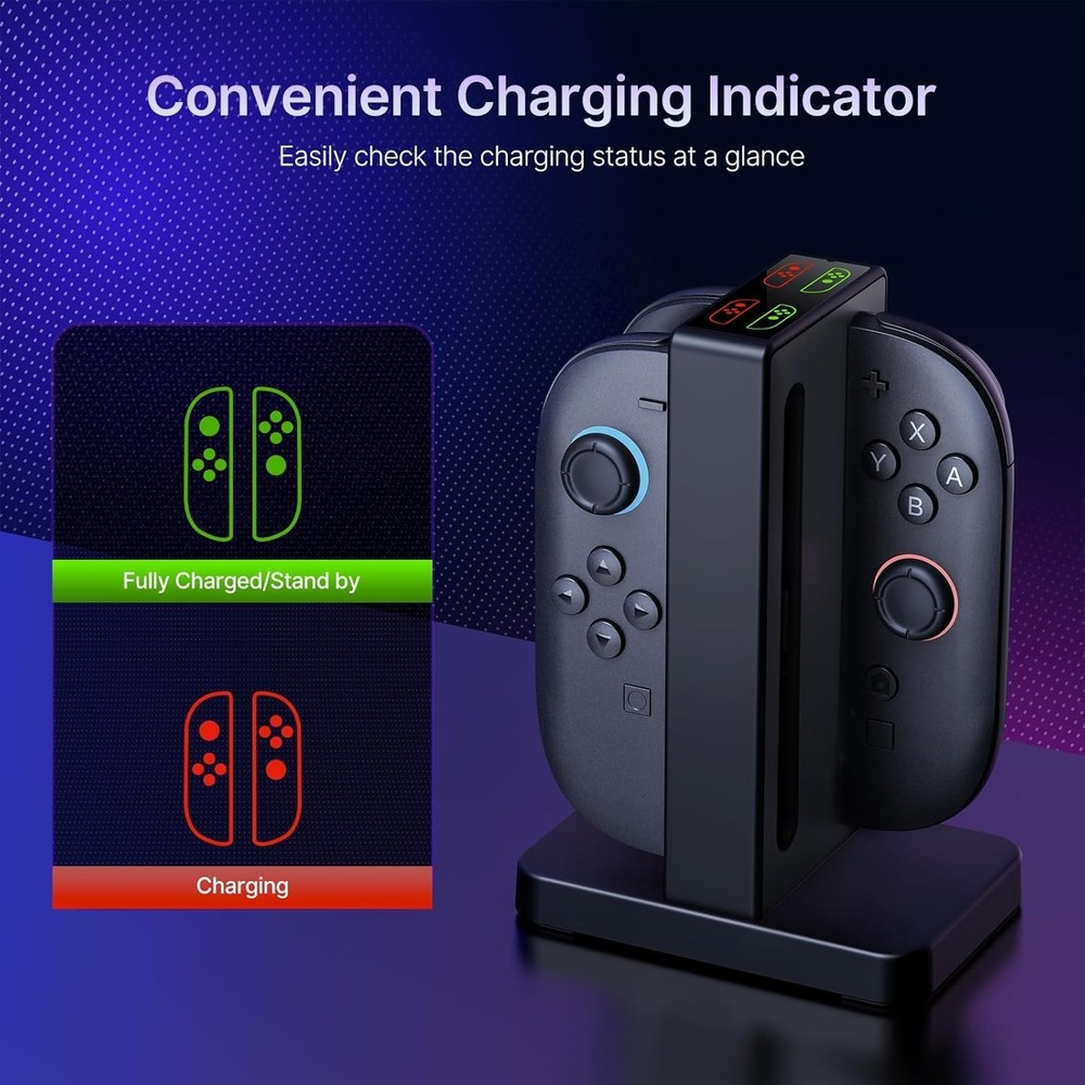 NexiGo Enhanced Controller Charger Compatible with Nintendo Switch 2, USB Type C