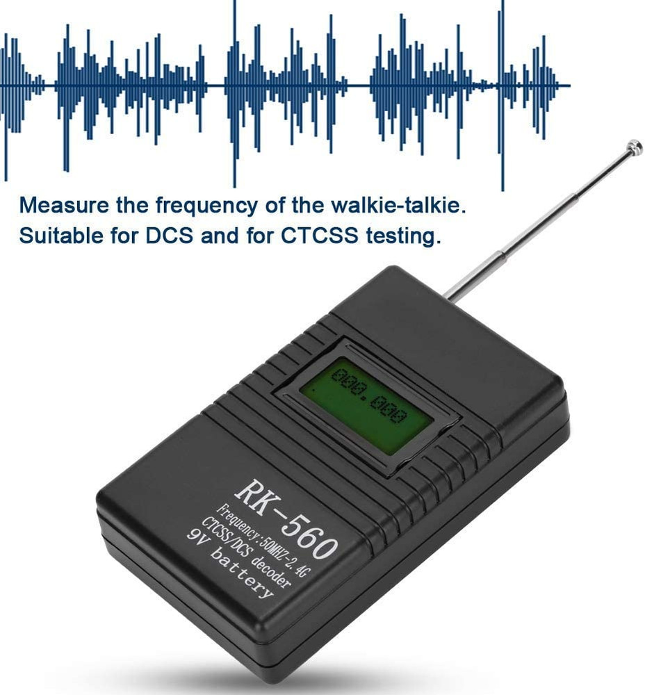 RK560 Mini Radio Frequency Counter Meter, 50Mhz-2.4Ghz with CTCSS/DCS Decoder, P