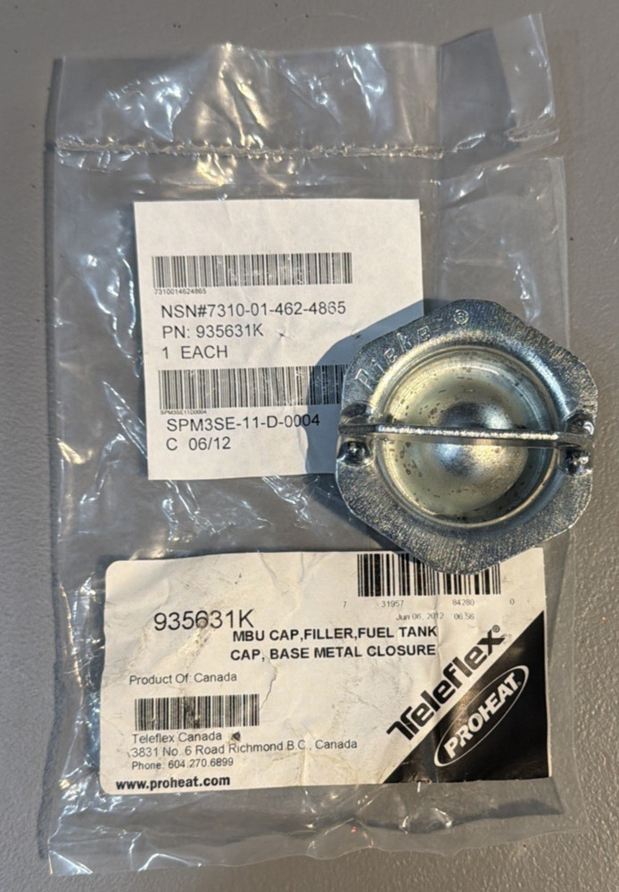 MBU Modern Burner Unit Fuel Tank Cap REIKE Teleflex 7310-01-462-4865 1-3/4"  A-5