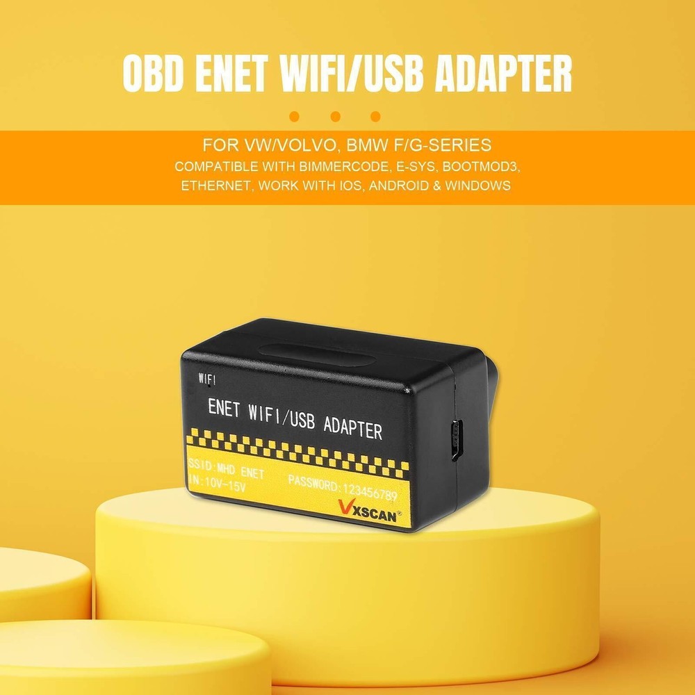 OBD ENET WIFI/USB Adapter DOIP F/G-serie with BimmerCode E-SYS Bootmod3 Ethernet