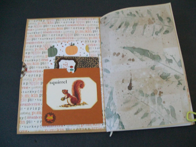 Handmade Fall Junk Journal Gratitude Holiday Blank Journal Fall Planner