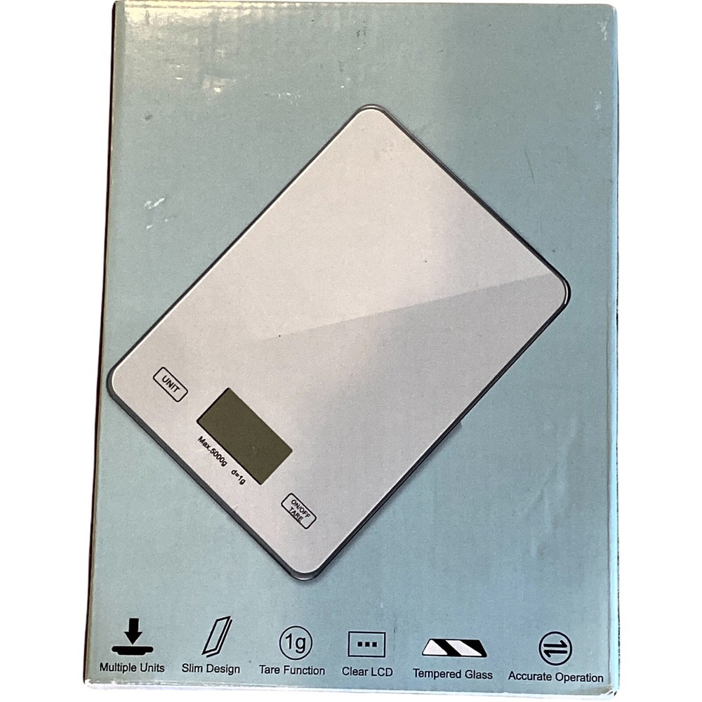 Glass Top Digital Kitchen Food Scale Max .50000 gram Open Box