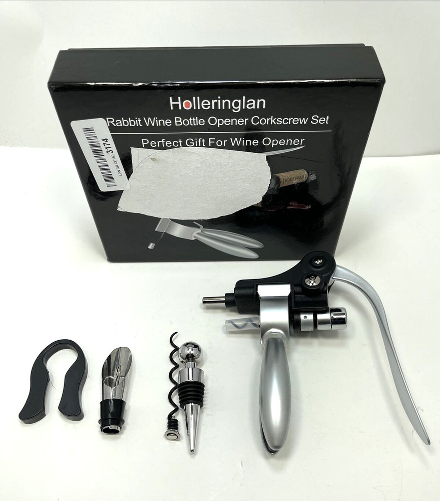 Wine Bottle Opener Corkscrew Set Silver