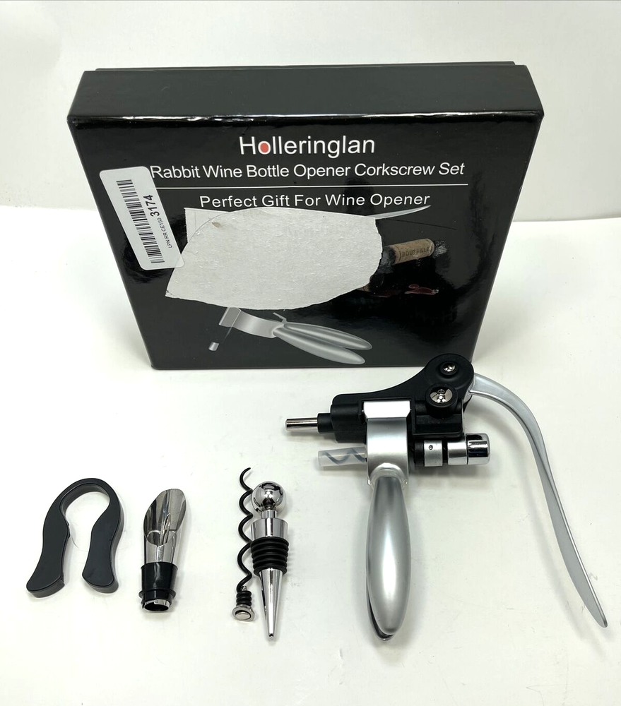 Wine Bottle Opener Corkscrew Set Silver