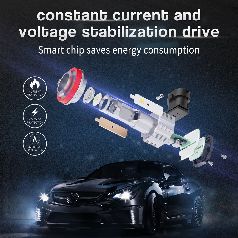 3-Color Switchback LED Fog Light Bulbs,H11 Fog Lamps for Toyota,White Yellow Blu