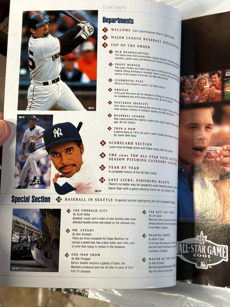 2001 MLB ALL-STAR PROGRAM signed auto Cesar Cedeno , Dave Henderson