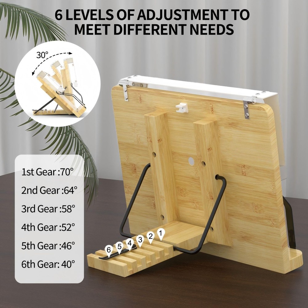 Book Stand for Reading – Adjustable & Foldable Book Holder with High CRI 90+ ...