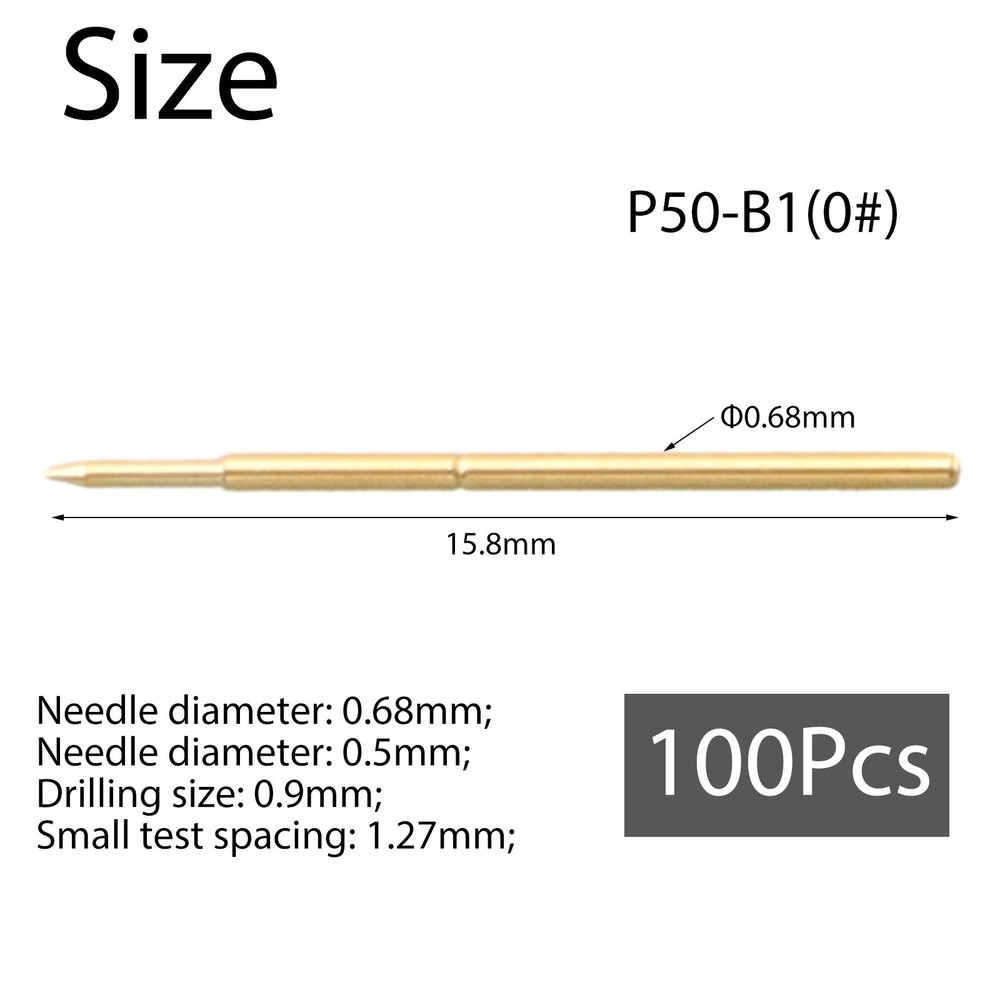 High Performance Spring Probes Set of 100 for PCB and Component Testing
