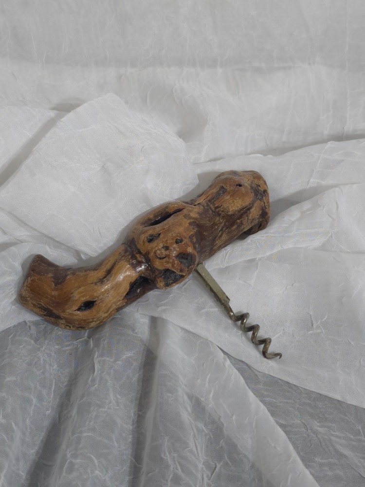 Rustic Driftwood Corkscrew, Handcrafted Barware – Cabin Decor, Vintage Wine Tool