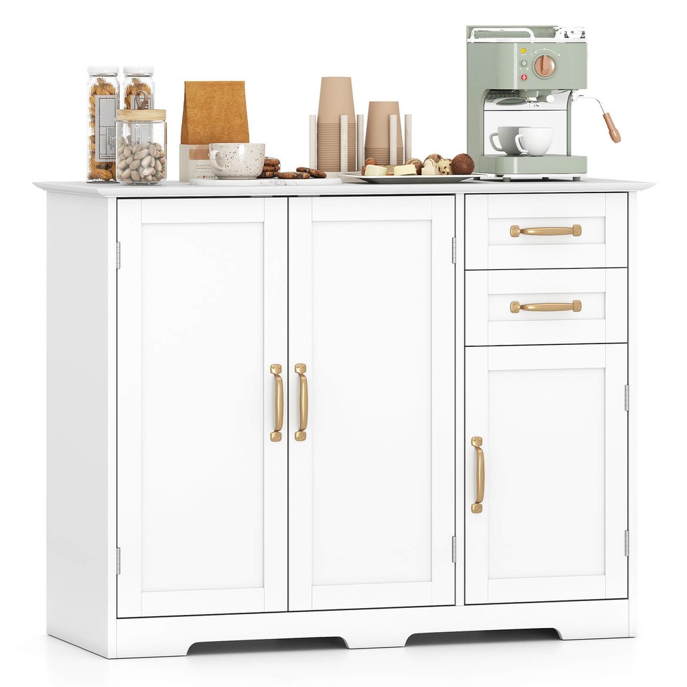 40" Sideboard Buffet Cabinet Modern Kitchen Storage Organizer with 2 Drawers