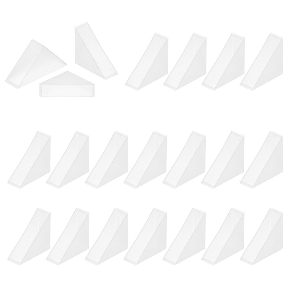 60Pcs 0.47x1.38in Plastic Right Angle Triangle Glass Corner Protector, Clear
