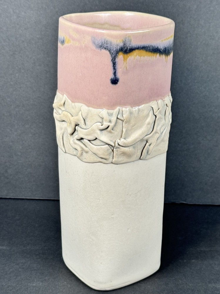 90s Style Signed Pottery Vase