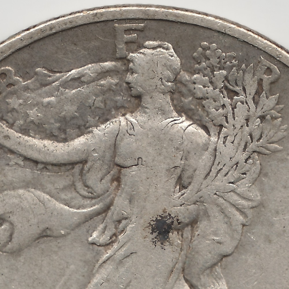 1918 D Walking Liberty Half Dollar, VF