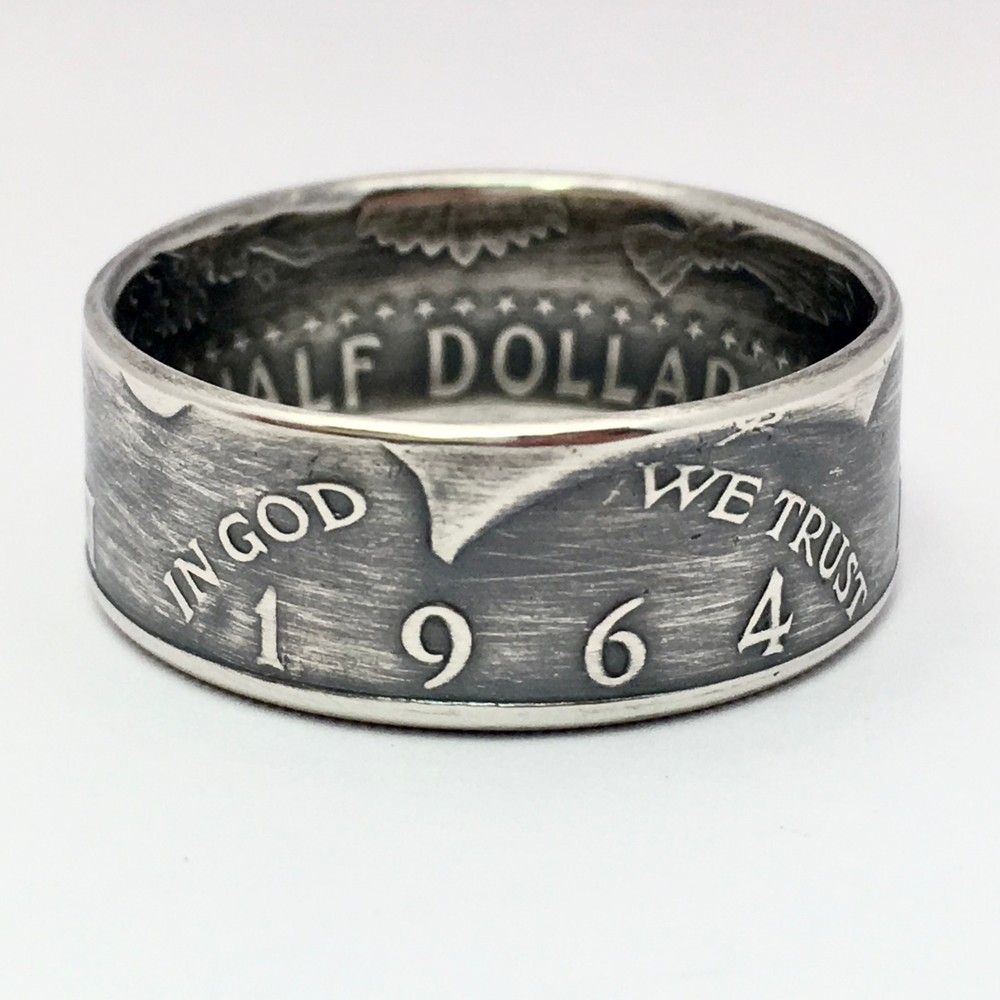 1964 Kennedy Silver Half Dollar Handmade Coin Ring