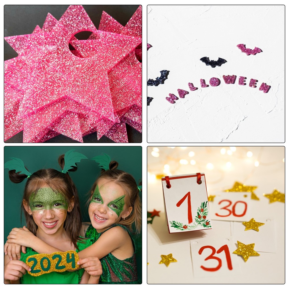 6Pcs Red Glitter Acrylic Sheets 1/8" Thickness 8" x 8" PMMA Sheets