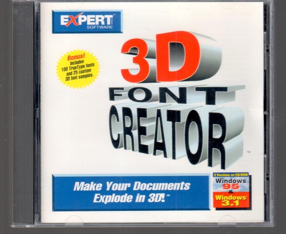 Expert Software 3D Font Creator CD-ROM Make Your Documents Explode in 3D L@@K !!
