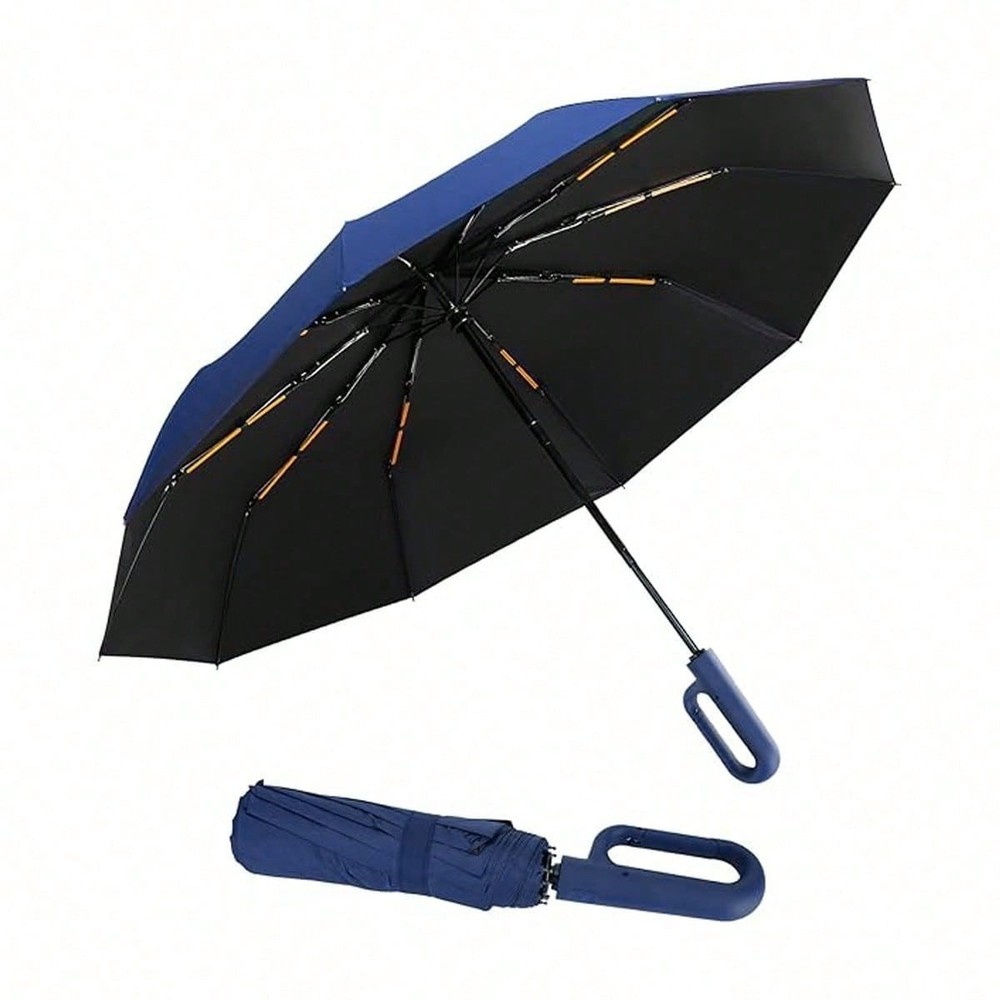 Automatic Folding Umbrella, Portable Rain Umbrella With Loop Buckle, Windproof