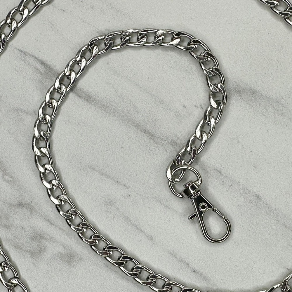 Silver Tone Chain Link Purse Handbag Strap Replacement 48" Crossbody