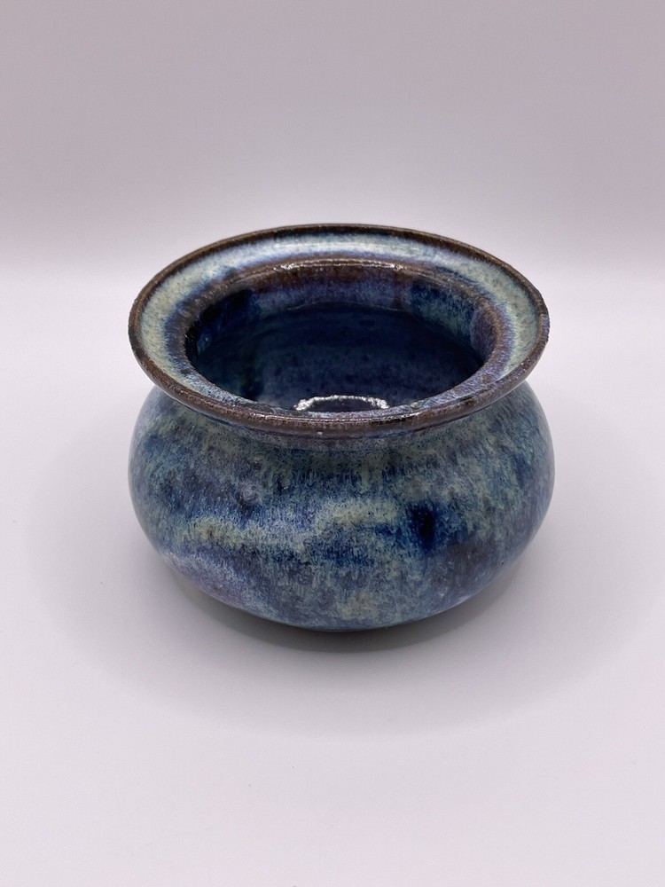 Vintage Studio Ceramic Pottery Bowl Dish Blue Pot Decor Handmade Signed