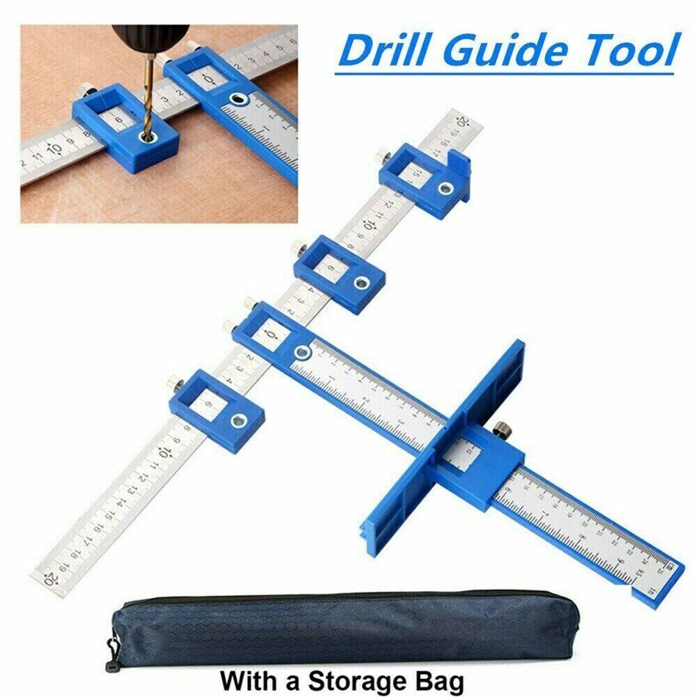 Cabinet Hardware Jig Adjustable Punch Locator Handle Template Tools Drill Guide