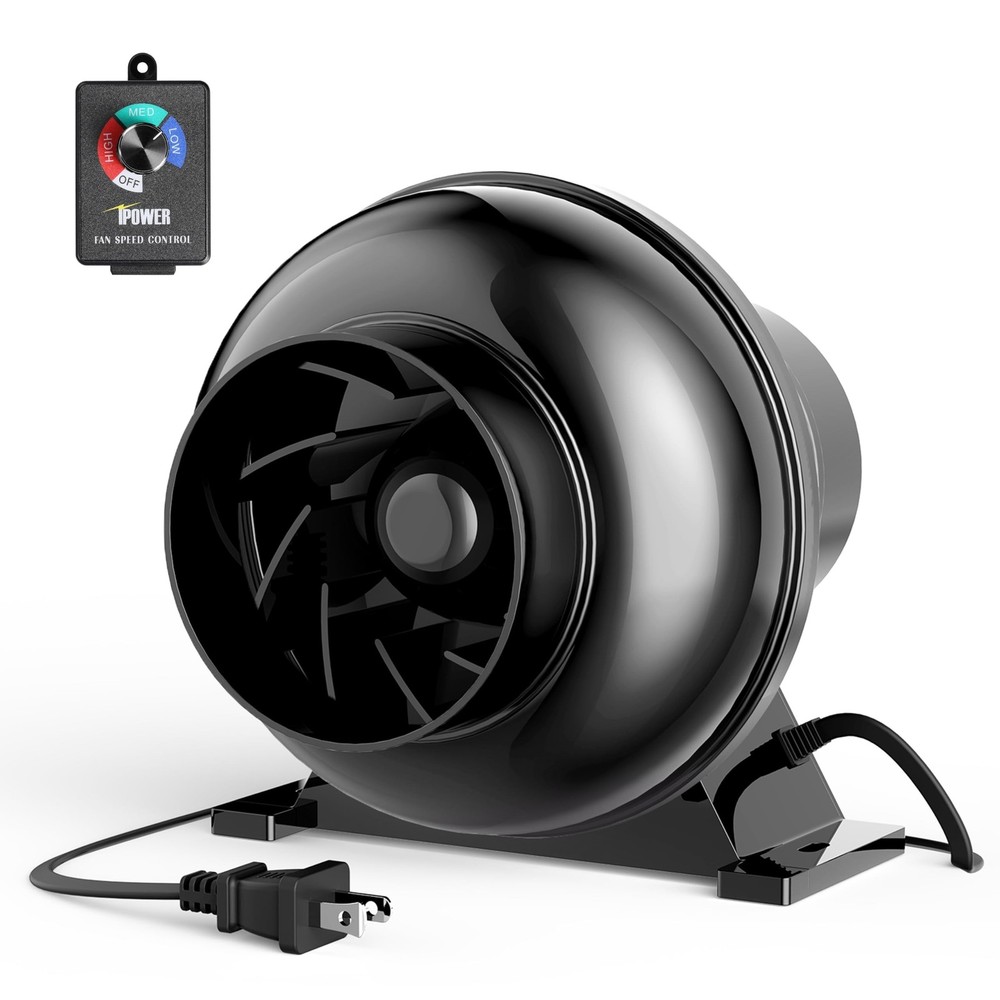 InfiniPower 4 Inch 195 CFM Inline Ventilation Variable Fan Speed Controller, ...